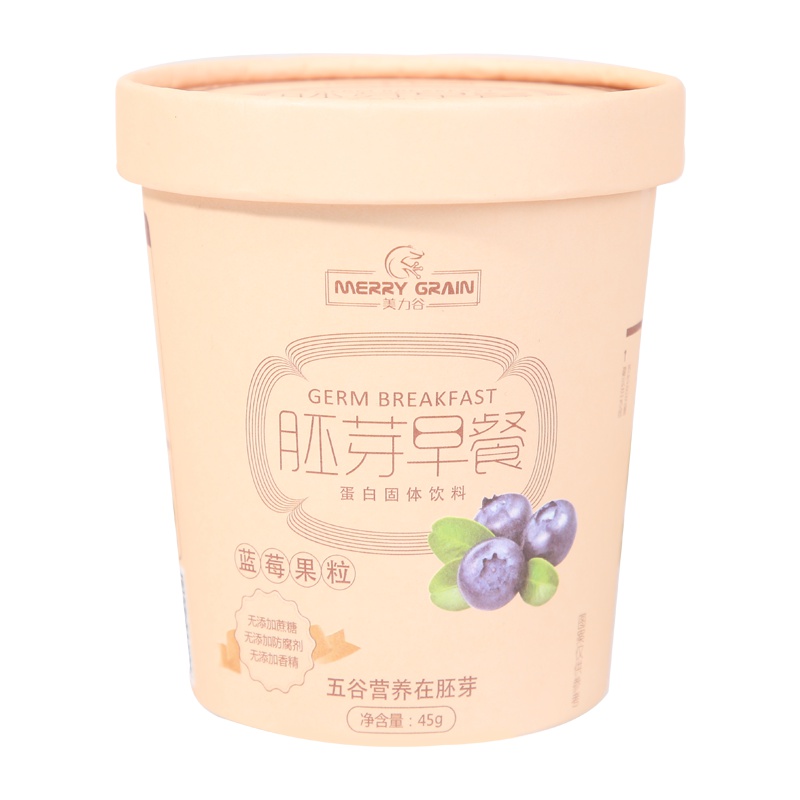 美力谷谷物胚芽代餐蓝莓果粒单杯装营养早餐养胃即食冲饮食品45g