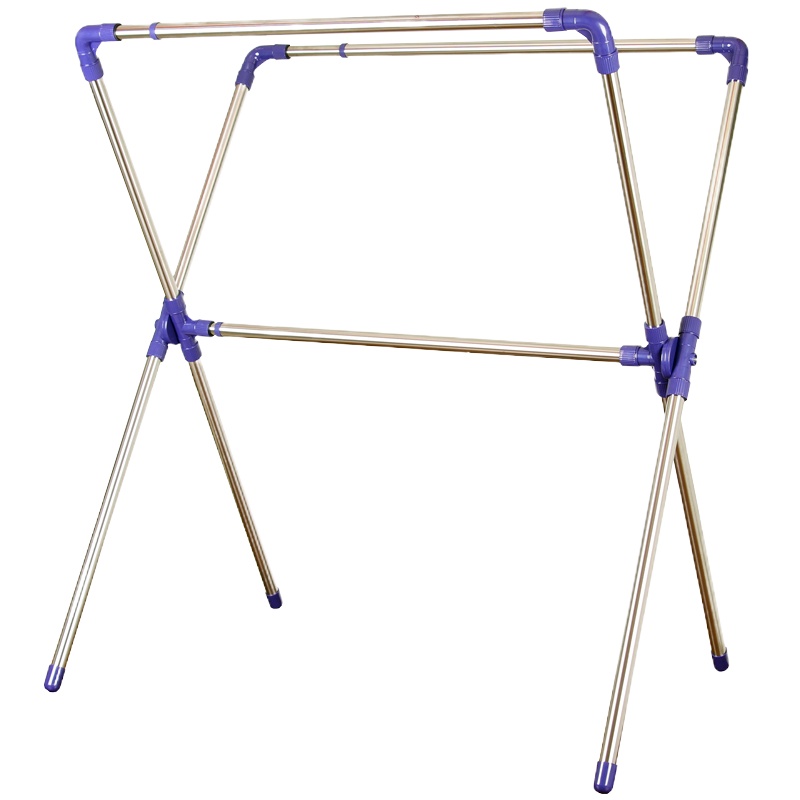 云蕾 晾晒衣杆不锈钢复合管X型伸缩晾晒架晾被子架晾衣架