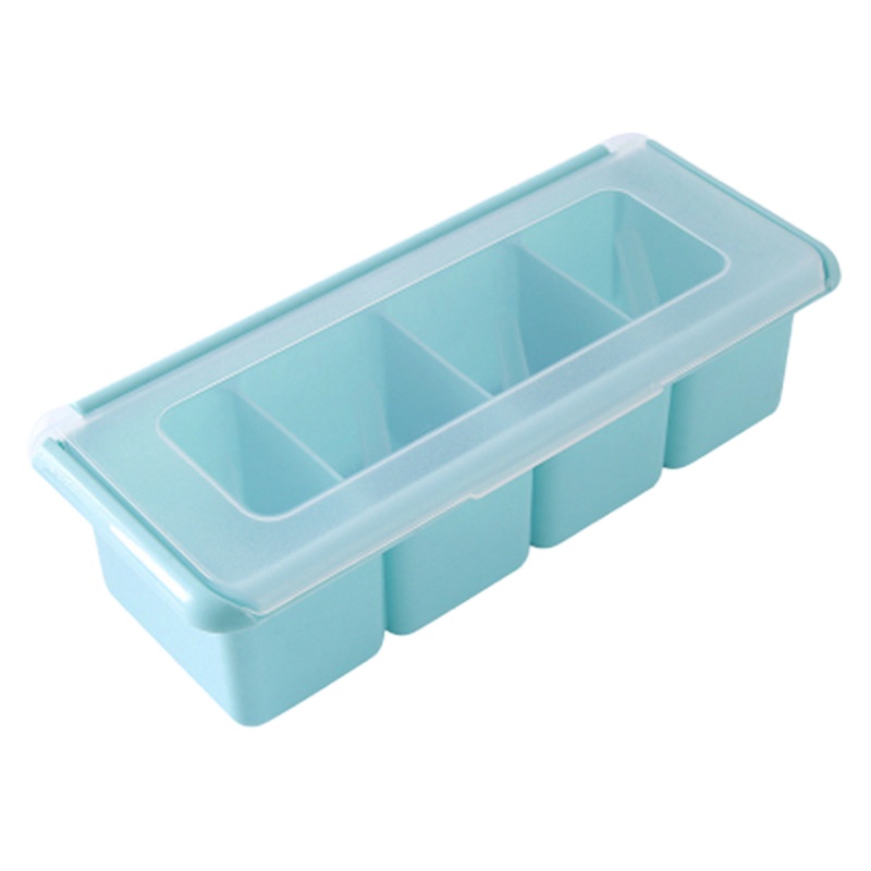 家用创意厨房调料盒调味罐翻盖调味瓶塑料套装味精盐盒四格式带勺生活电器厨房工具厨房小工具/调料器皿 精选特买