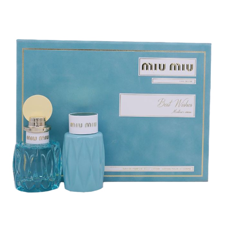 Miu Miu淺藍清新女士淡香精50毫升套裝+身體乳100毫升