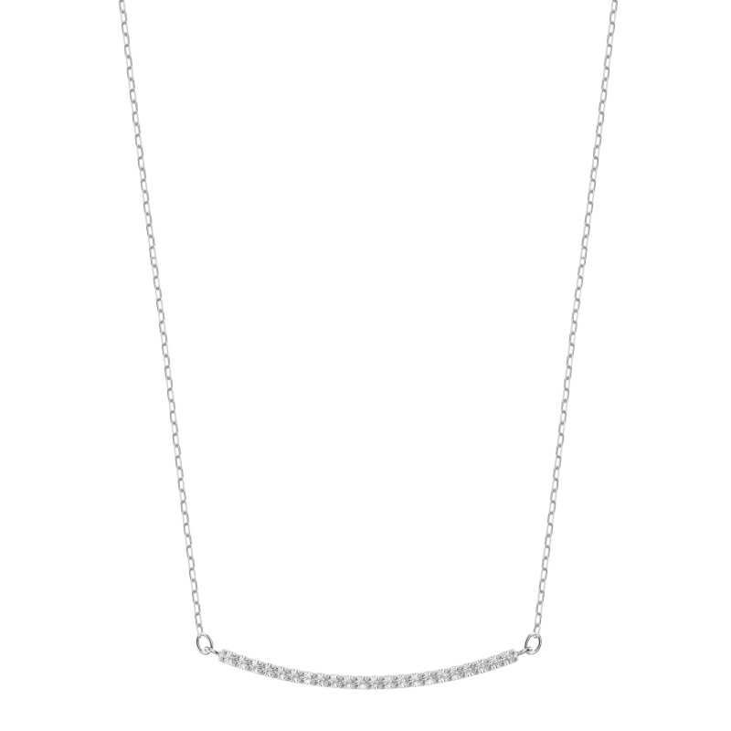 施华洛世奇(SWAROVSKI)简约微笑水晶项链 银色 人造水晶 送恋人5470555