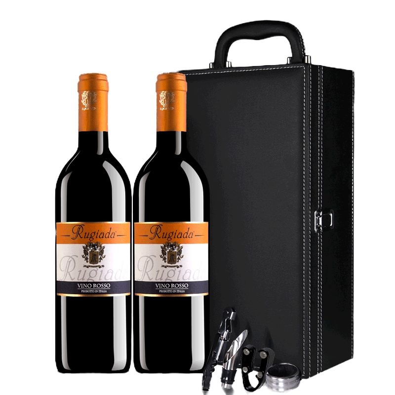 意大利原瓶进口红酒罗佳干红葡萄酒红葡萄酒双支礼盒装750ML*2