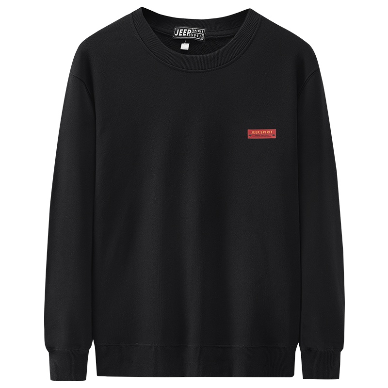 JEEP SPIRIT吉普卫衣男2021秋季新款纯色印花男士宽松休闲连帽青年套头帽衫