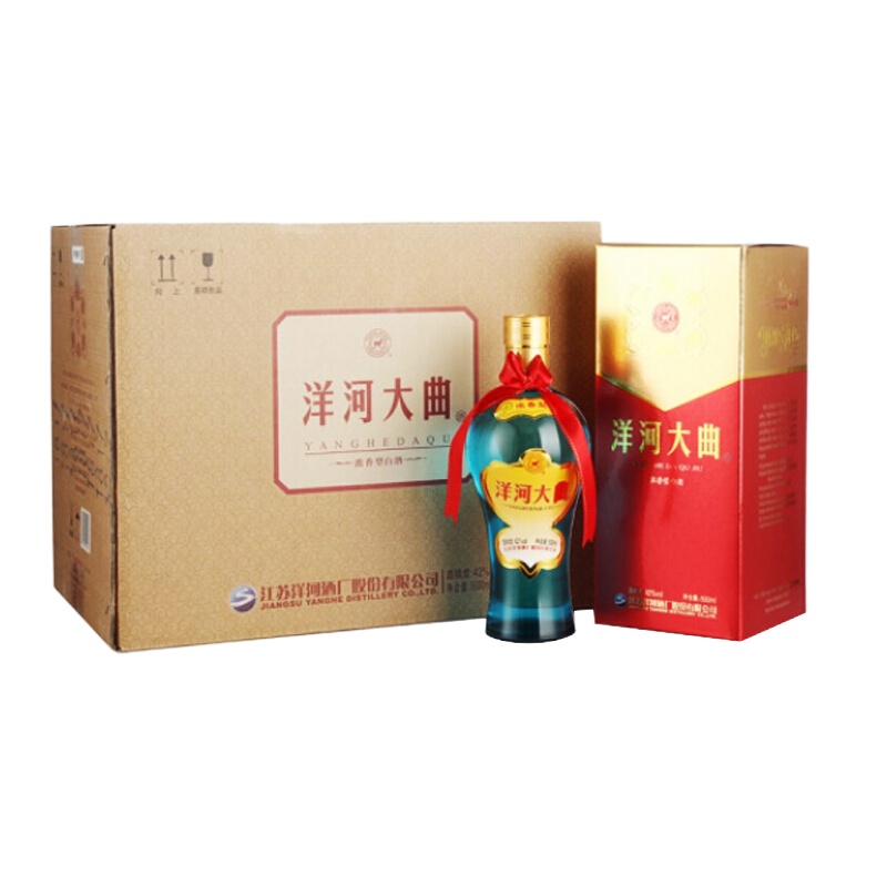 洋河(YangHe)洋河大曲(天蓝瓶)42度500ml*6整箱装浓香型白酒(新老包装随机发货)