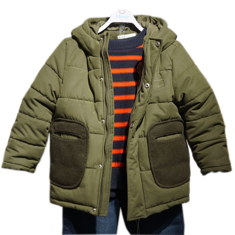 正品莫莫童装295253男中大童冬装新款时尚休闲连帽加厚棉衣棉服