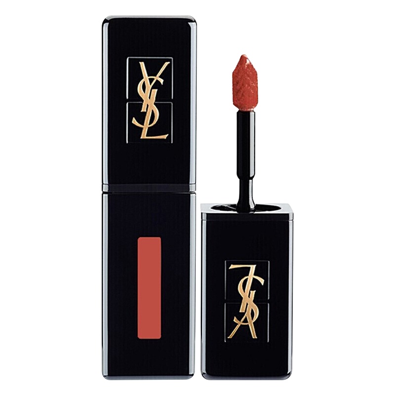 YSL圣罗兰Yves Saint Laurent黑管漆光镜光液体唇釉唇彩5.5ml409#红梅子色打造“玻璃唇”