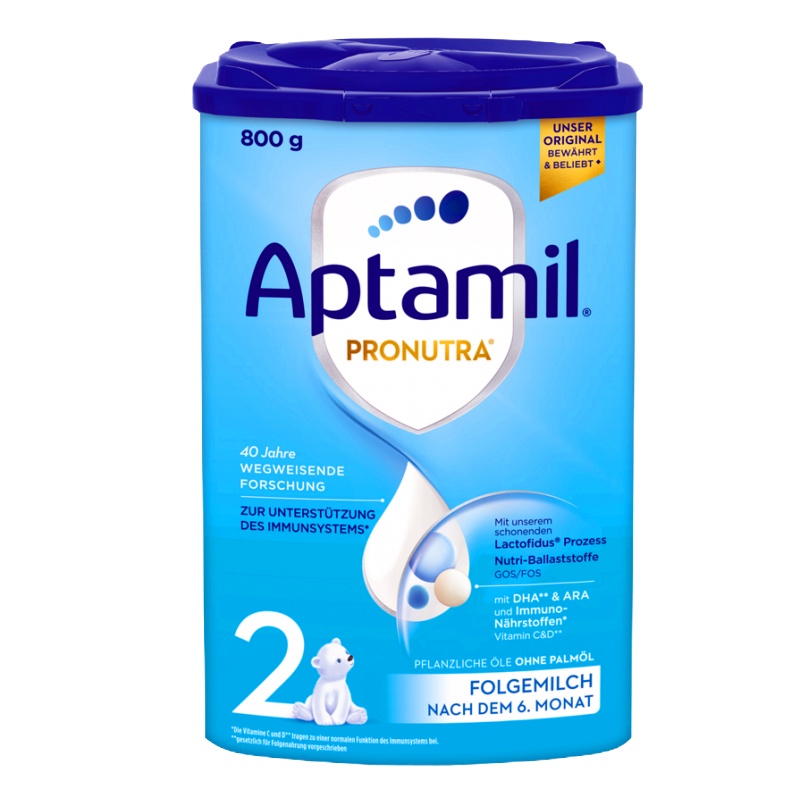 保税区原装进口德国爱他美(美乐宝)aptamil配方奶粉2段(二段)6-10个月800g 6-9月;9-12月;