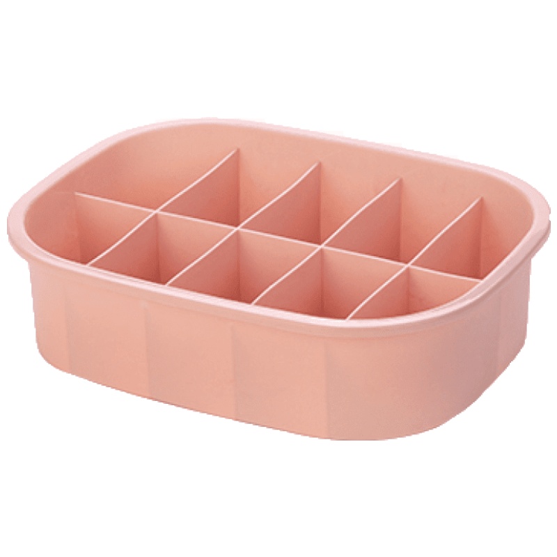 家柏饰(CORATED)多格内衣内裤袜子塑料分格收纳盒抽屉分隔整理收纳箱有盖储物盒子