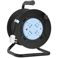 公牛线盘移动式电缆绕线卷盘线轴滚拖线空盘20m延长线插座 8030带线3X1平方30米