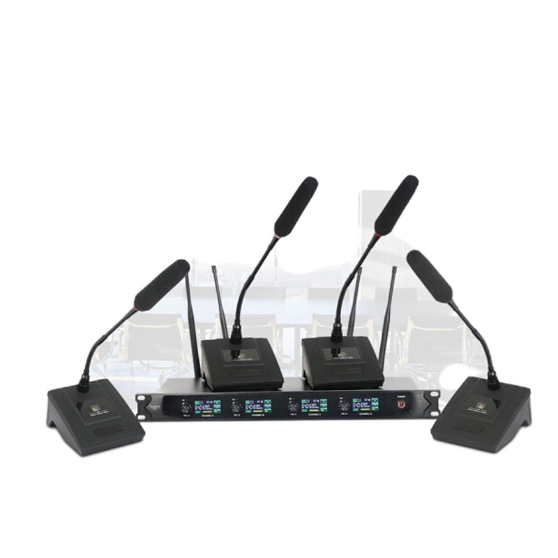 声优 一拖四无线高端会议系统超远拾音,抗干扰,无杂音,大小型会议室专用麦克风 单套装