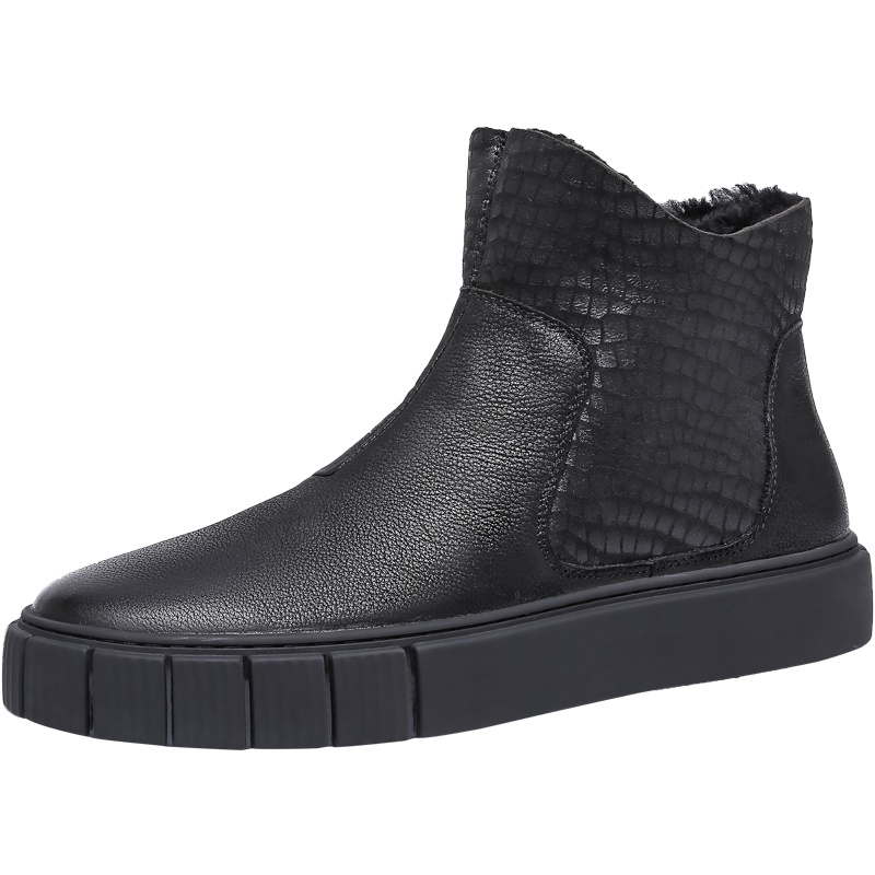 GOLF/高尔夫秋冬新款时尚雪地靴男保暖休闲男靴黑色