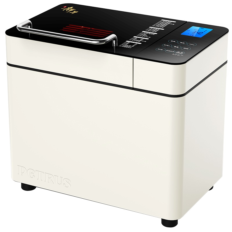柏翠（petrus)PE9600面包机家用双管烘培 静音系列自动撒果料 多功能 简米白
