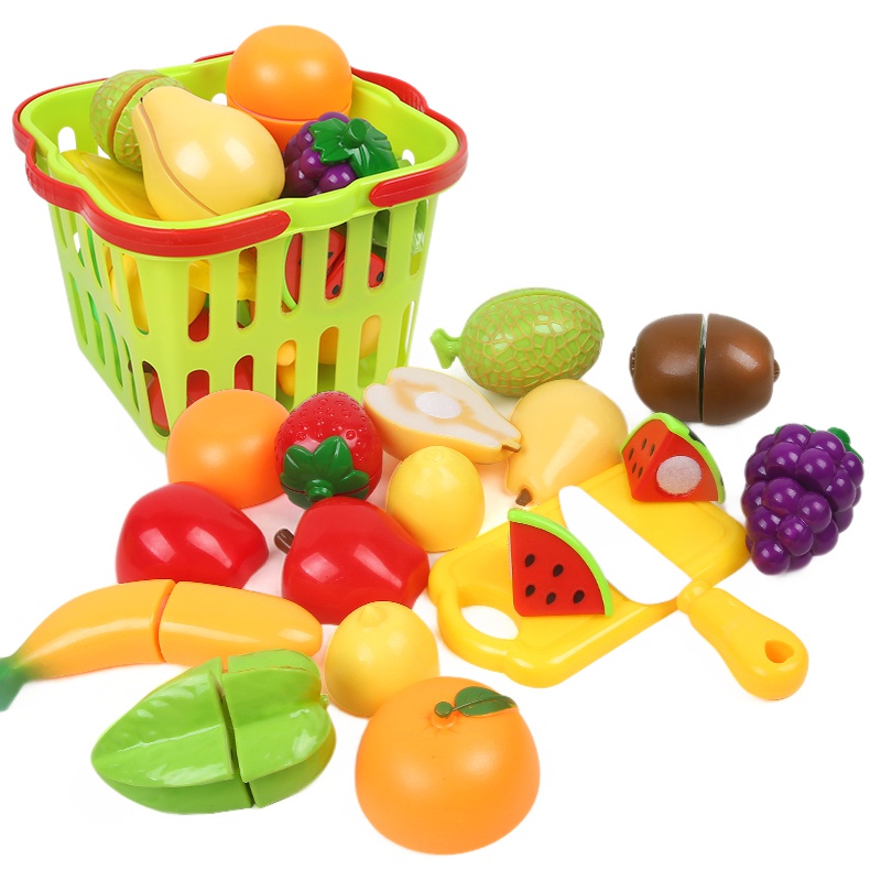 纽奇(Nukied)儿童过家家玩具男孩女孩益智厨房水果蔬菜切切乐玩具 小篮水果切切乐