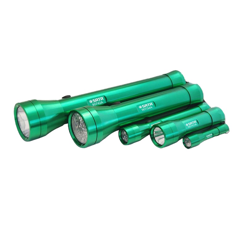 世达 铝合金远射手电筒3w 3节7号电池 绿色90741A