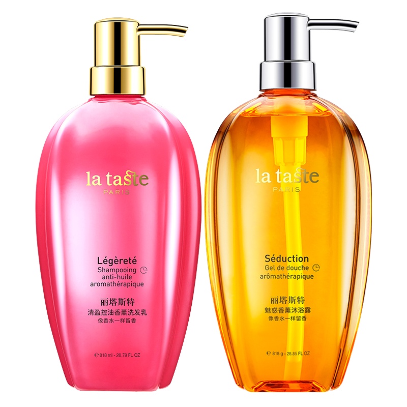 丽塔斯特洗沐套装 清盈控油香薰洗发水+魅惑香薰沐浴露518g*2瓶 柔顺滋养洗发乳 保湿紧致香水沐浴液乳 男女通用