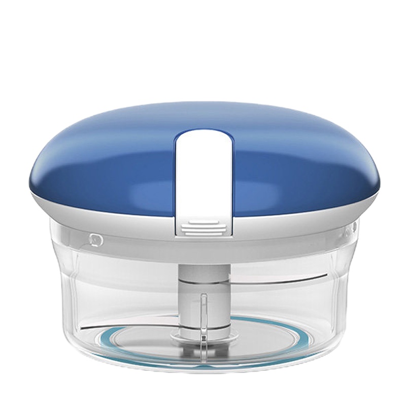 家用蒜泥器手动压蒜器切绞拉搅拌机搅蒜器大蒜捣蒜蒜蓉搅碎机 敬平 迷你款(深蓝色)研磨碗(碎物器)