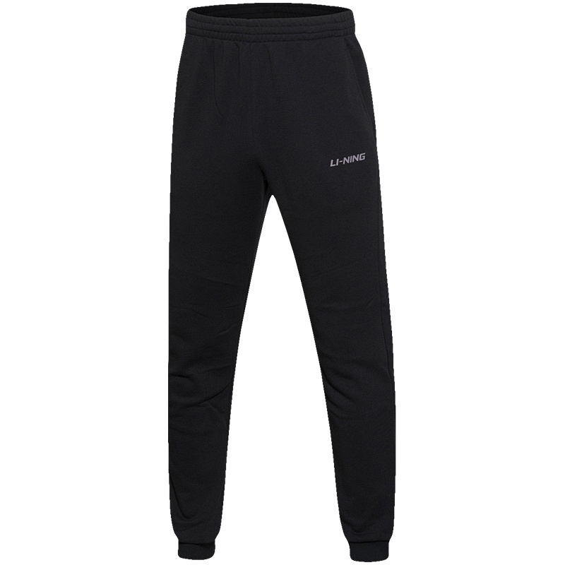 LINING李宁卫裤男士训练系列长裤收口针织夏季常规款常规型运动长裤AKLK373