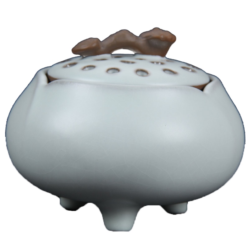 唐宏坊 汝窑香炉盘香檀香炉室内香薰炉卧室盘香仿古薰香炉 如意古熏炉款式四