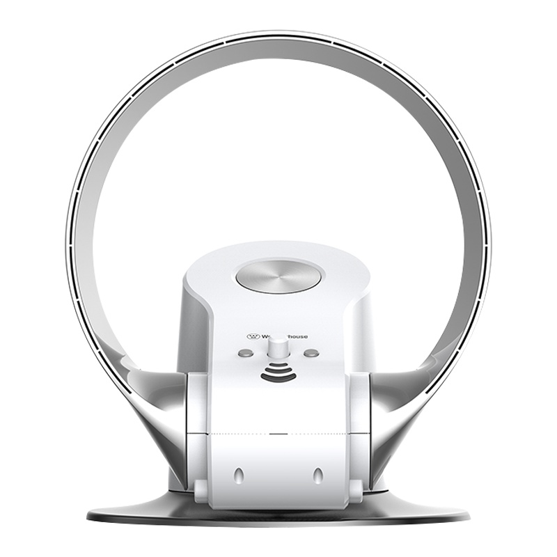 西屋(Westinghouse)电风扇XWW36(米白色)智能无叶循环扇电风扇 台扇 立体柔风 静音设计3档遥控控制