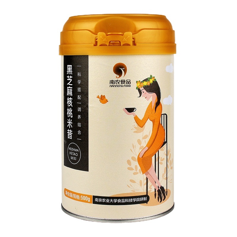南农食品 黑芝麻核桃米昔 即食冲泡营养早餐代餐粉 南京黑芝麻糊中老年人米糊状流食饱腹代餐粉500g