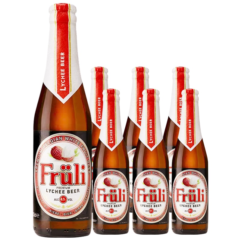 比利时芙力荔枝啤酒进口精酿Fruli诱惑水果330ml*6瓶