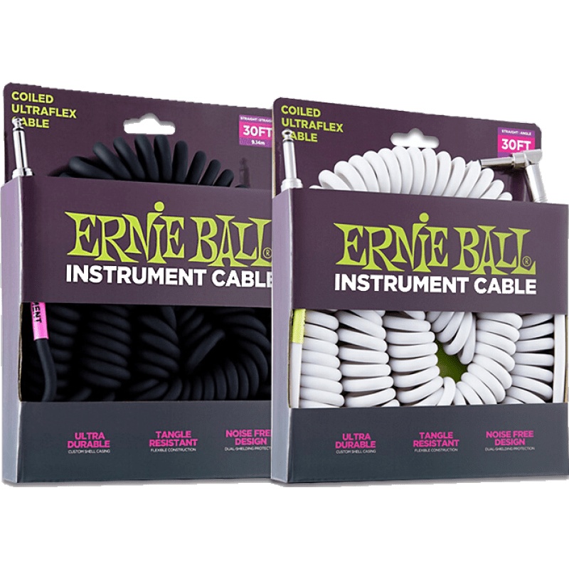 沃森 Ernie Ball EB 9.14米 贝司吉他 降噪连接线 电话线 弹簧线 乐器配件