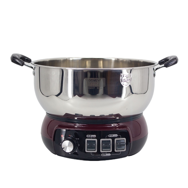 格丽诺(GOVEVO)A6 30CM多功能锅多用途锅电炒锅电蒸锅电煮锅加厚食品级不锈钢电炖锅电火锅炒菜锅大功率 定时款