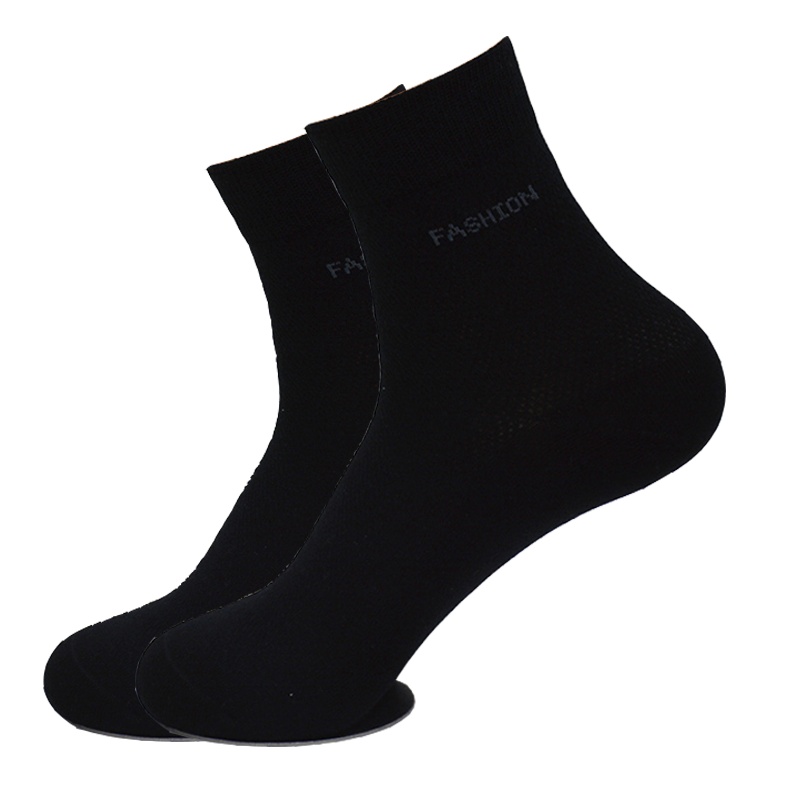 浪莎袜子男春秋季薄款新品纯棉网眼商务男袜2双装 均码