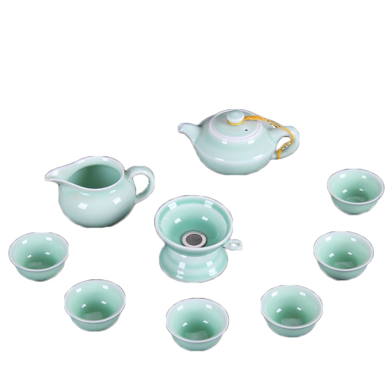 唐宏坊 简约青瓷功夫茶具套装简约整套现代茶器茶壶茶杯盖碗
