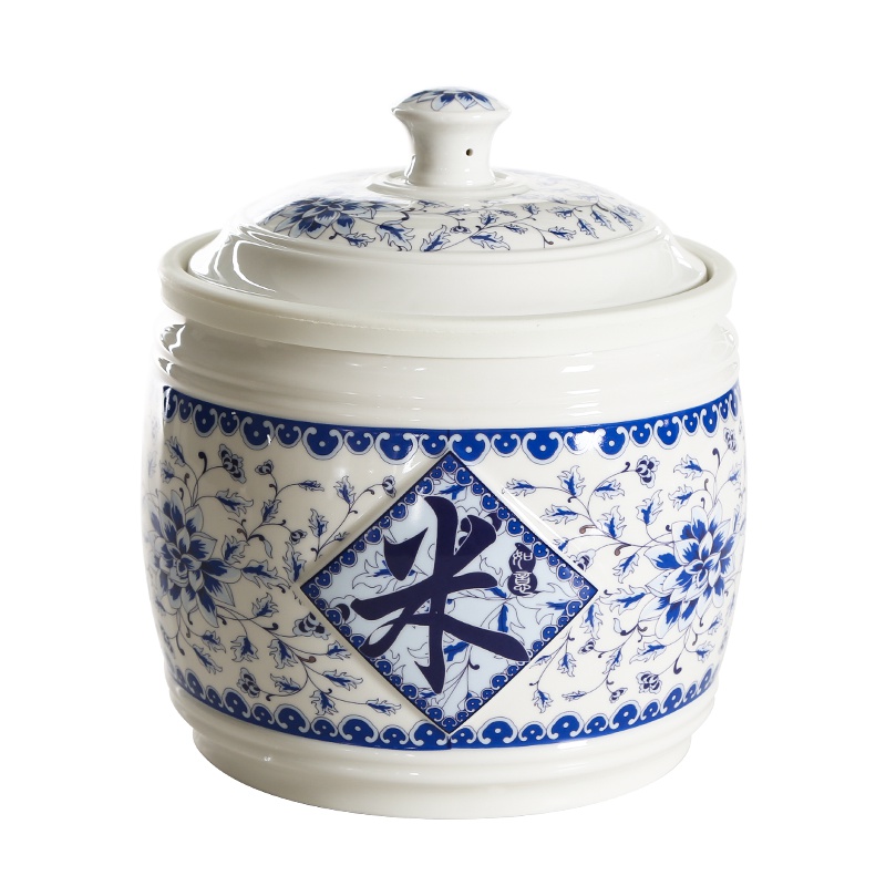 顺祥聚财陶瓷储物米缸5KG-吉祥如意