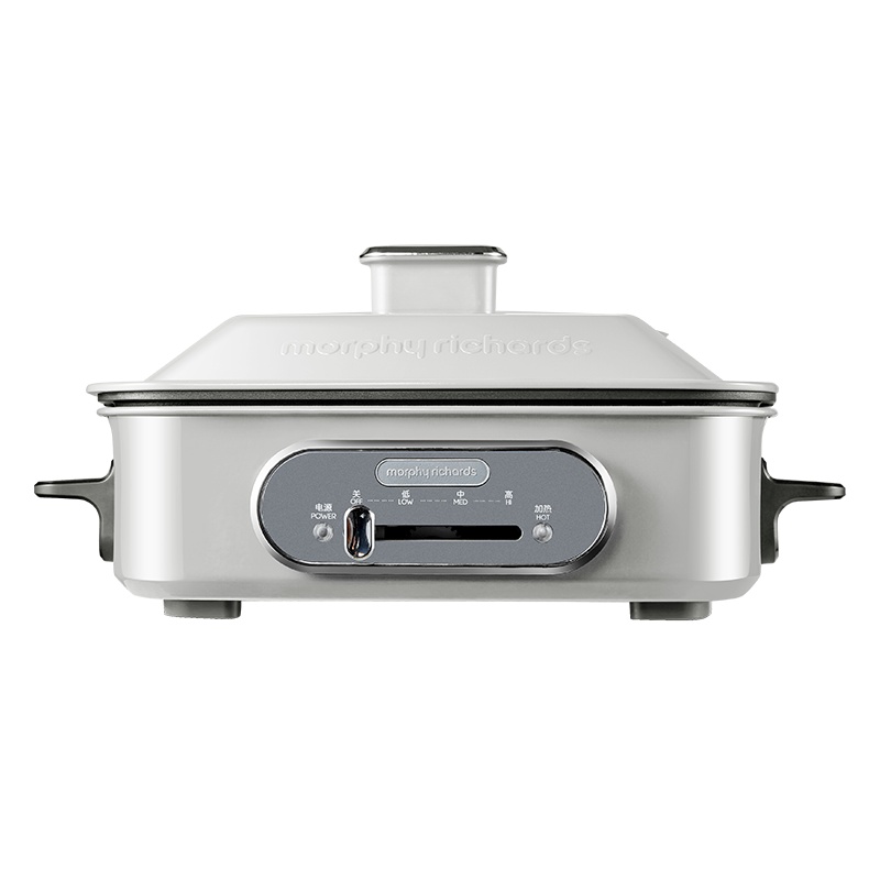 摩飞电器(Morphyrichards) 多功能锅料理锅电烧烤锅电火锅蒸锅2.5L韩式方锅防干烧功能 MR9088 白色