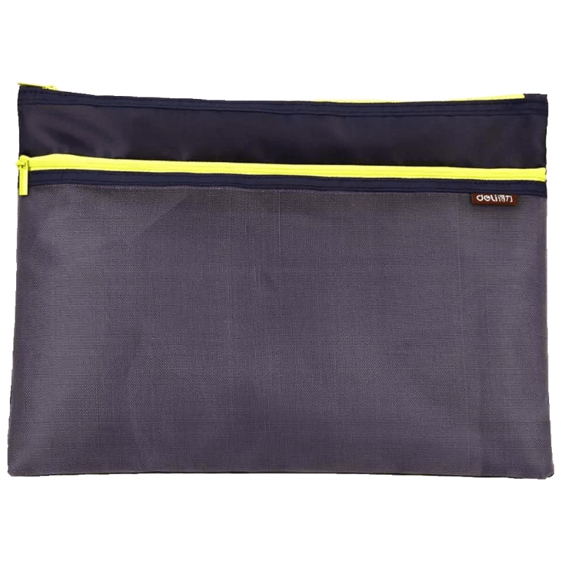 得力5841彩色文件袋双层收纳袋文件袋网格收纳A4