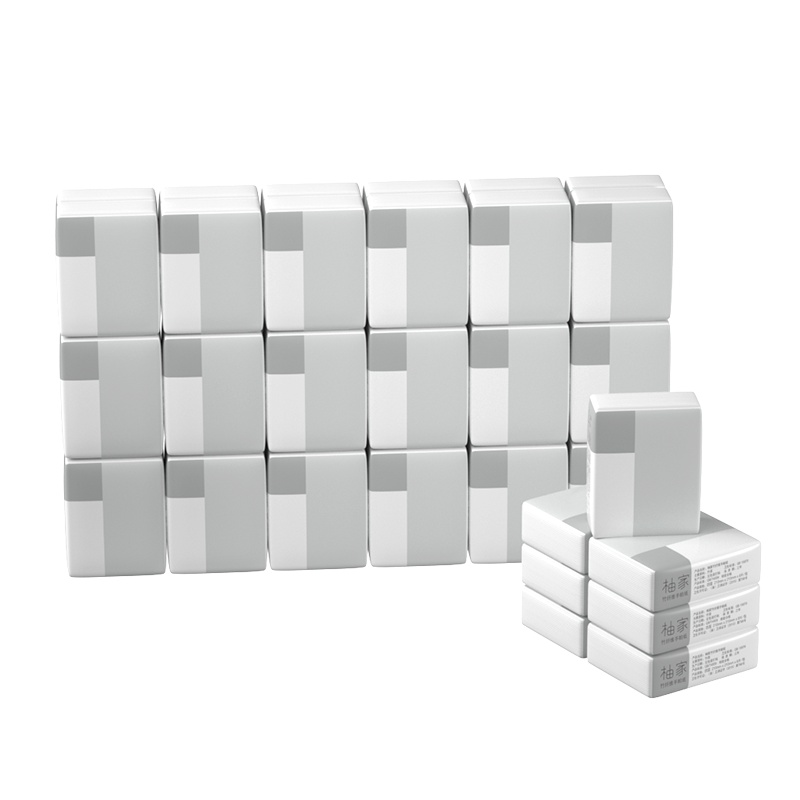 柚家竹纤维手帕纸4层8片*54包面巾餐巾纸手帕小包纸巾