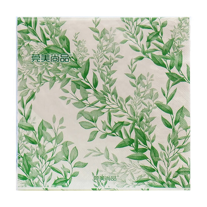 莞美尚品蒸蒸日上常青藤彩色餐巾纸原生木浆纸巾三层加厚家庭装10包