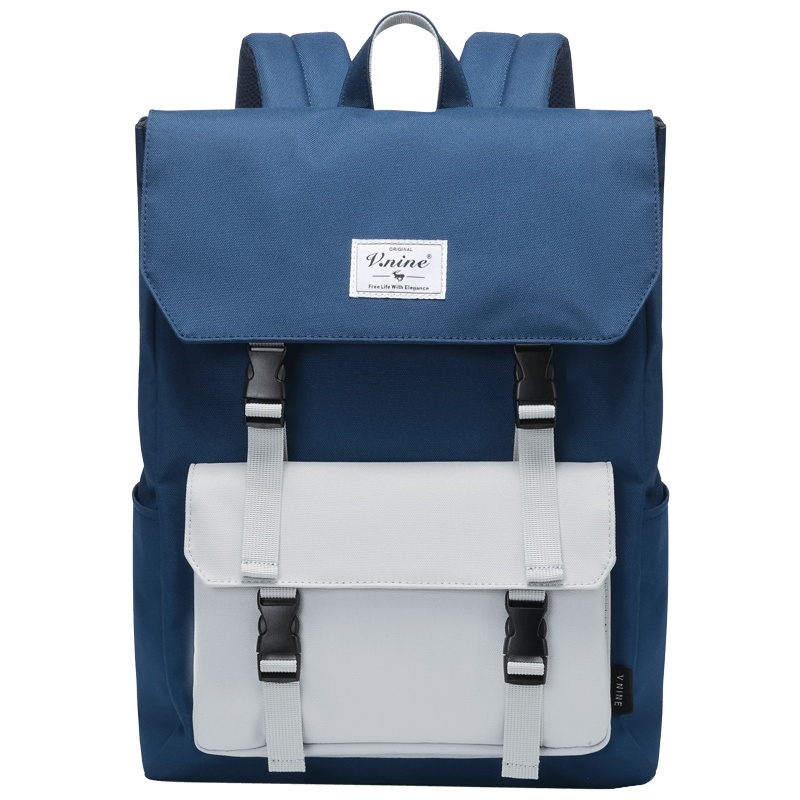 第九城（V.NINE） 双肩包男士14英寸笔记本电脑包双肩背包情侣款大中学生书包女