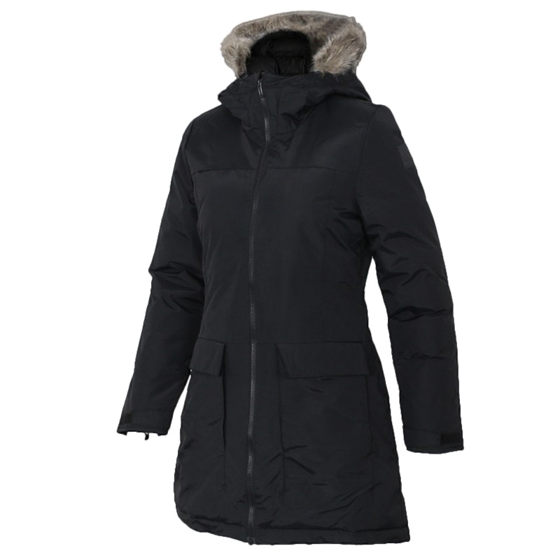 阿迪达斯(adidas)女士长款连帽棉服运动棉衣保暖棉袄BQ6803