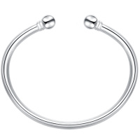 金一 足银S999女款简约时尚天元卡口手镯送女友送妈妈 BFE014 S999 (定价)