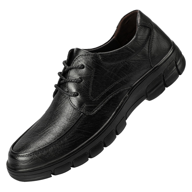 Rock Fairwhale洛克华菲男鞋2021冬季爸爸中年商务休闲男士皮鞋男真皮软底加绒鞋大码