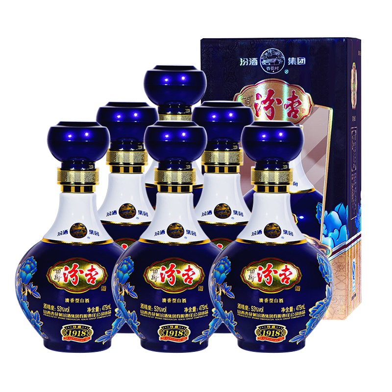 汾酒集团 百年汾杏名酿 53度 475ml*6瓶整箱装 清香型白酒