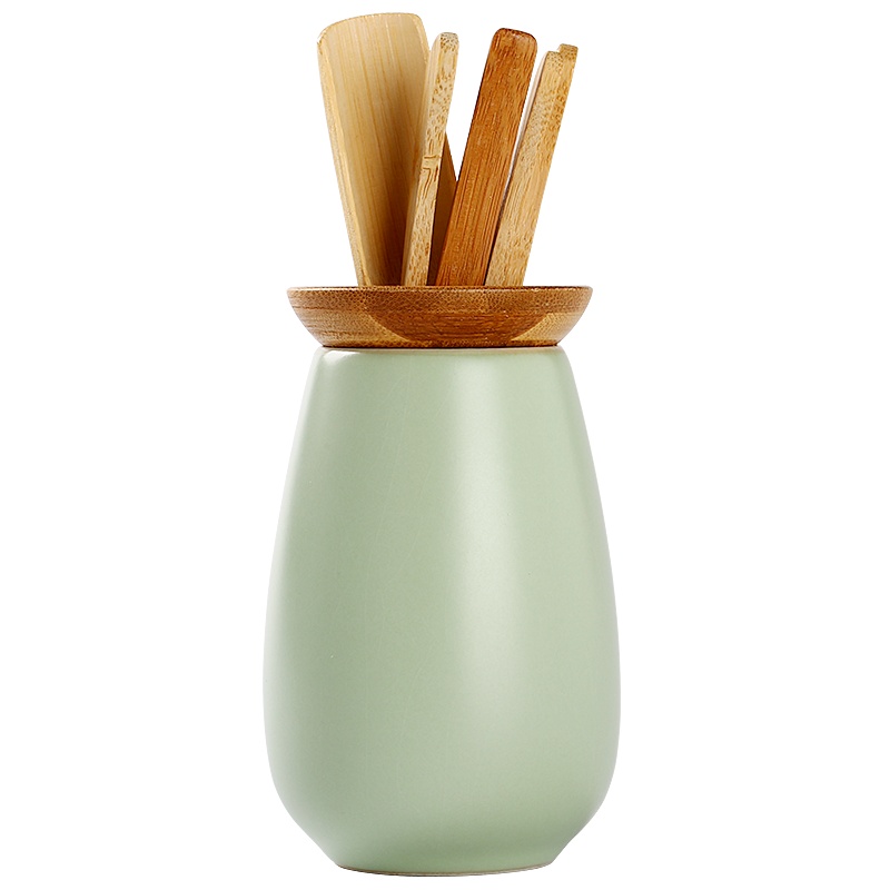 常生源 仿宋汝窑茶道实木六君子茶针茶铲茶夹 汝窑茶道