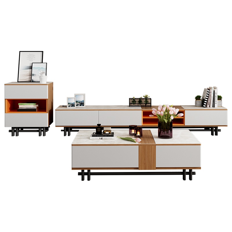 品魅生活 茶几 茶几电视柜组合套装 北欧可升降功能茶桌 现代简约茶几 客厅茶几