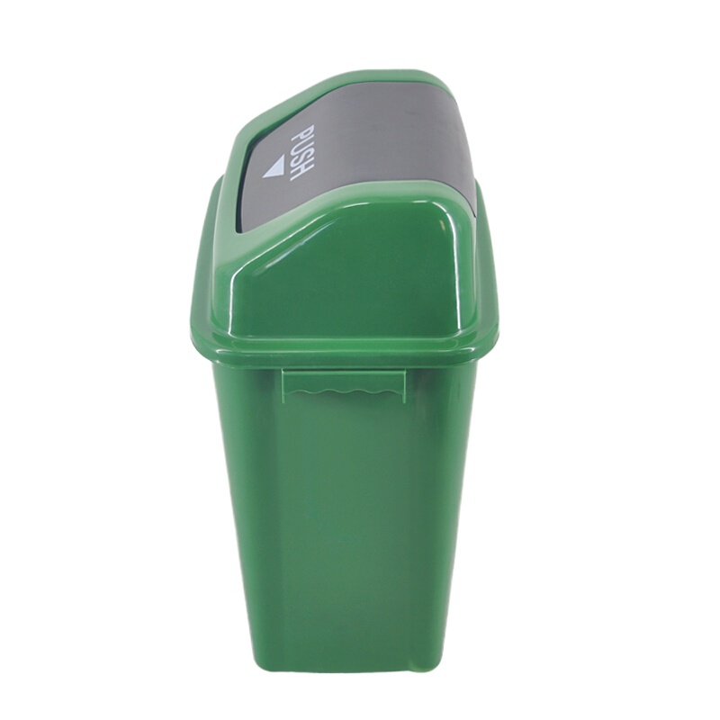 英飞力（LAUTEE）LJT2216 绿色分类款摇盖垃圾桶 20L 户外桶