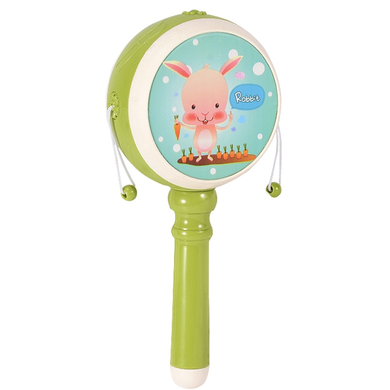 梵巢 新生婴儿玩具视力视觉专注力训练 小球摇铃 波浪鼓 宝宝趣智早教手铃 音乐卡通手摇铃 粉色