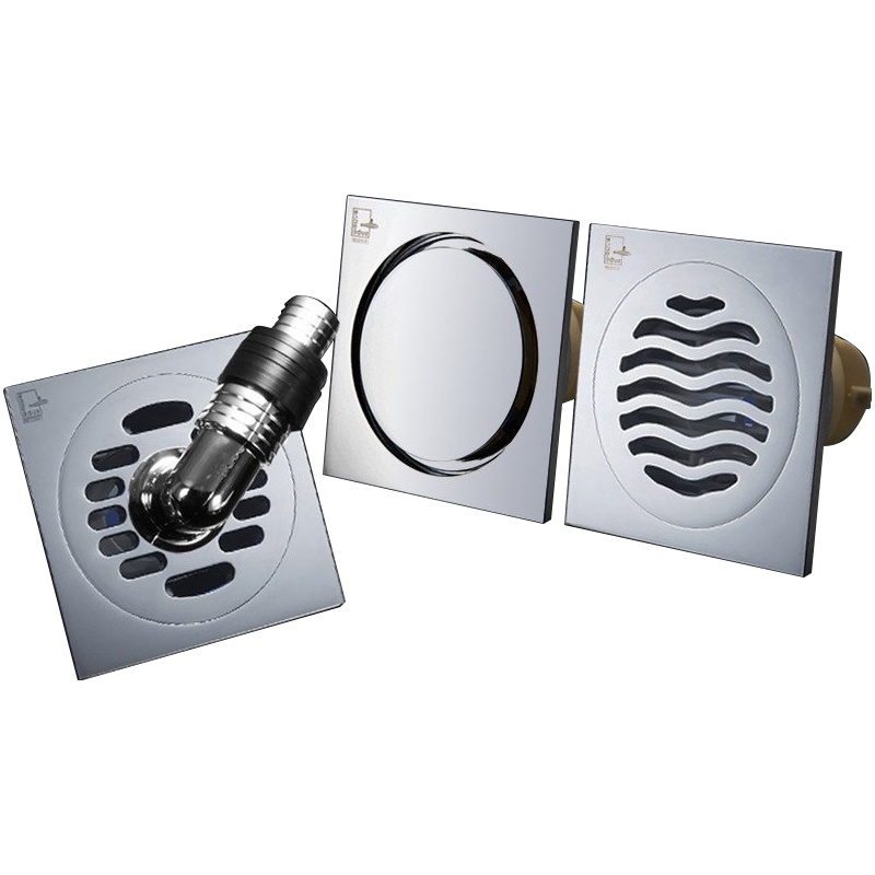 潜水艇淋浴卫生间厨房全铜防臭防虫三通仿古大排量洗衣机隐形地漏纯铜