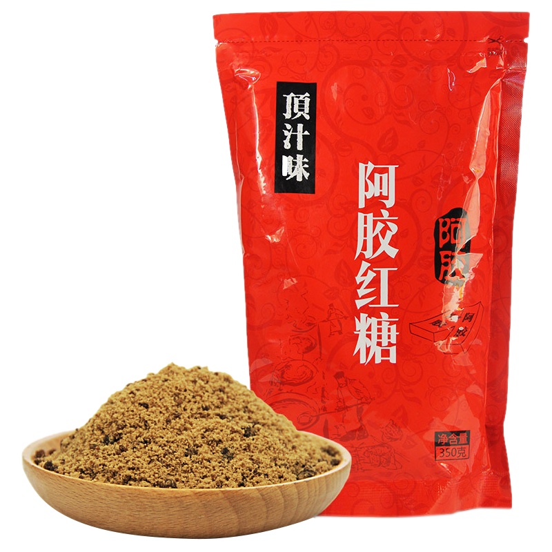 顶汁味（Dingzhiwei） 阿胶红糖 350g*2袋 大姨妈月子经期产妇孕妇红糖 甘蔗老红糖 可搭配饮品红糖