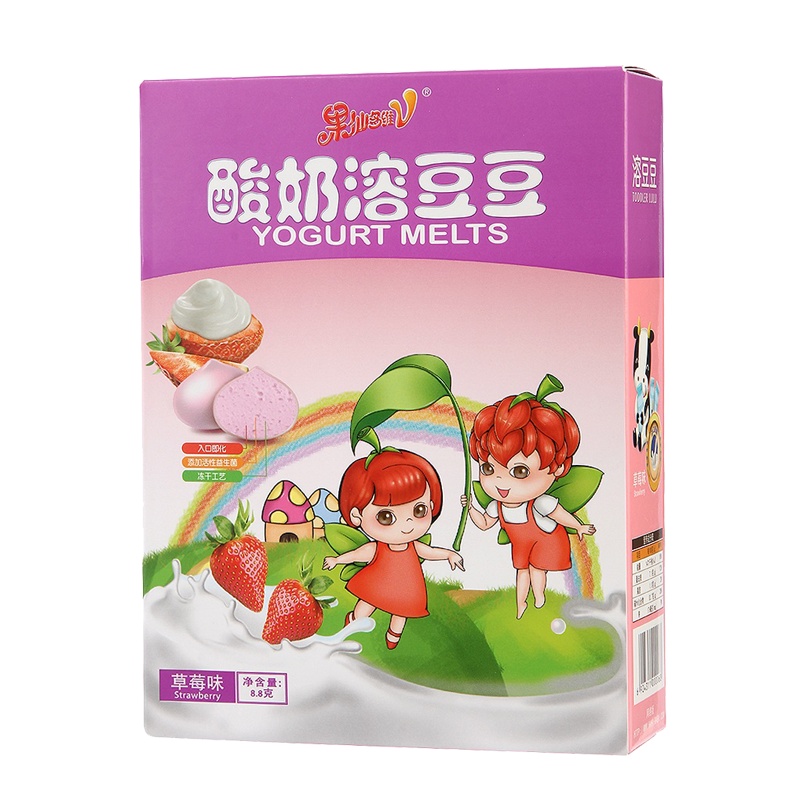 果仙多维V 酸奶溶豆豆入口即化酸奶水果豆 盒装 草莓味 8.8g