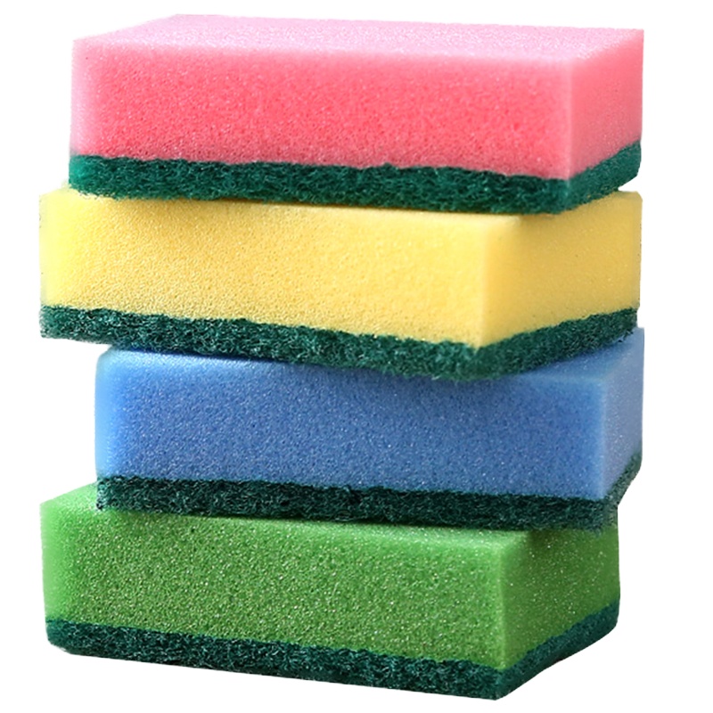 [买三发四]8片加厚彩色海绵百洁布含砂布 厨房洁净刷锅洗碗灶台奇妙洁净神器抹布钢丝球墩布纳米海绵魔力擦 科林清彩色8片