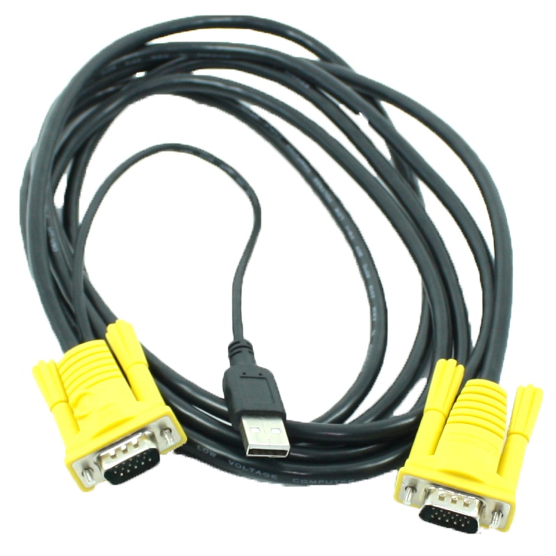 MT-VIKI 迈拓维矩 USB KVM线 吊头线 KVM切换器专用线 KVM公对公线 5 米