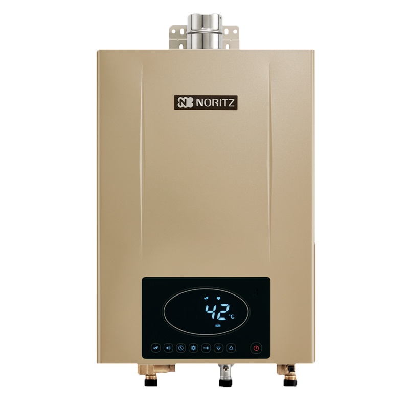 能率(NORITZ) 13升燃气热水器 冷热双水量伺服器 天然气热水器无极换挡燃烧 智能语音播报GQ-13K2AAFEX