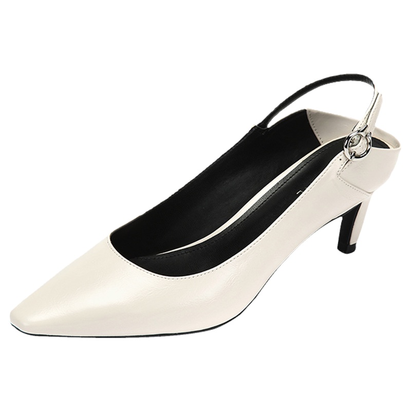 达芙妮秋新款复古方头纯色单鞋时尚后空高跟鞋